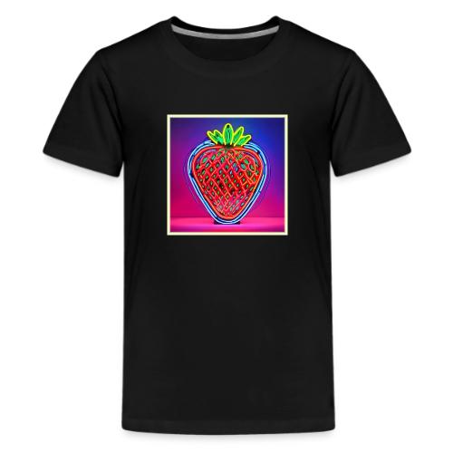 Vibrant Strawberry Neon Sign - Kids' Premium T-Shirt