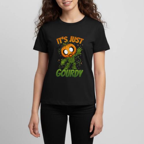 Cute Pumpkin Monster “It’s Just Gourdy” Funny - Kids' Premium T-Shirt