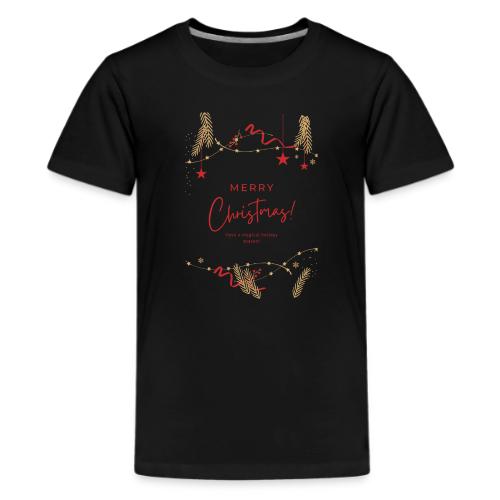 Merry Christmas Typography Design - Kids' Premium T-Shirt