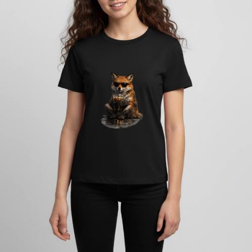 Cool Red Fox Wearing Sunglasses Drinking Coffee - Kids' Premium T-Shirt