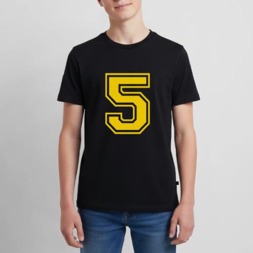 Number 5 in a classic athletic collegiate font - Kids' Premium T-Shirt