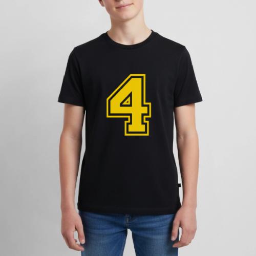 Number 4 in a classic athletic collegiate font - Kids' Premium T-Shirt