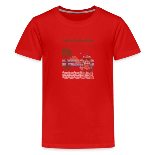 Ugly Christmas Sweater Hawaiian Dancing Santa - Kids' Premium T-Shirt