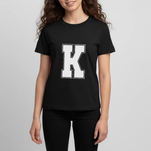 White Letter K – Varsity Alphabet Monogram - Kids' Premium T-Shirt