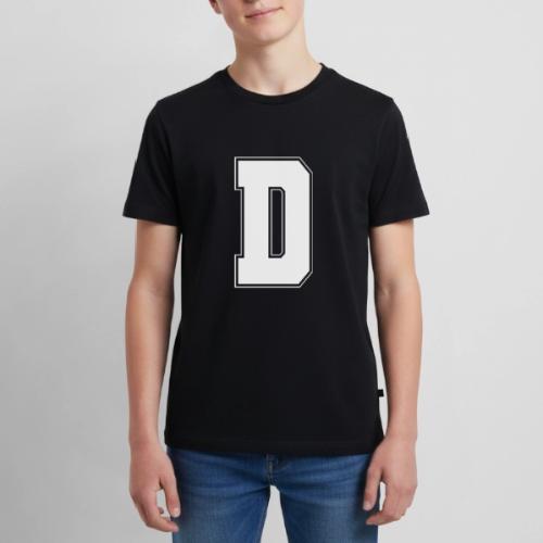 White Letter D – Varsity Alphabet Monogram - Kids' Premium T-Shirt