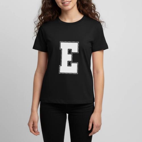 White Letter E – Varsity Alphabet Monogram - Kids' Premium T-Shirt