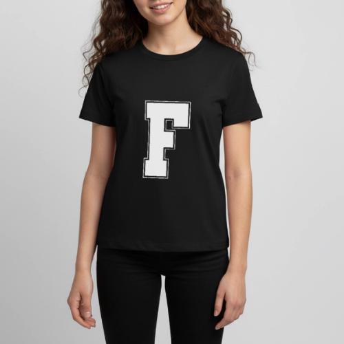 White Letter F – Varsity Alphabet Monogram - Kids' Premium T-Shirt