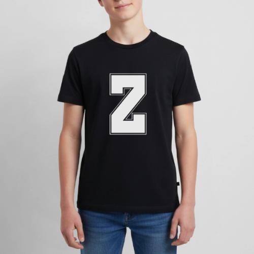 White Letter Z – Varsity Alphabet Monogram - Kids' Premium T-Shirt