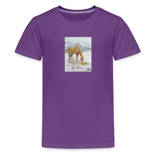 Horse grazing - Kids' Premium T-Shirt