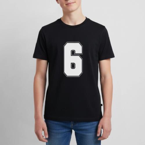White Number 6 – Varsity Font - Kids' Premium T-Shirt