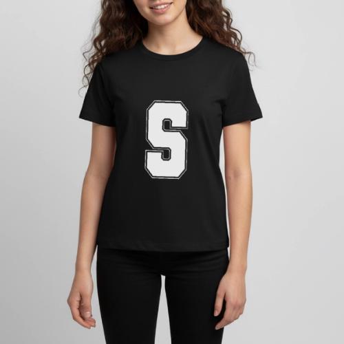 White Letter S – Varsity Alphabet Monogram - Kids' Premium T-Shirt