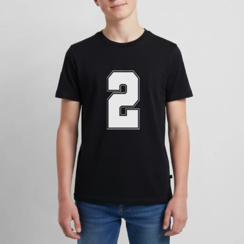 White Number 2 – Varsity Font - Kids' Premium T-Shirt