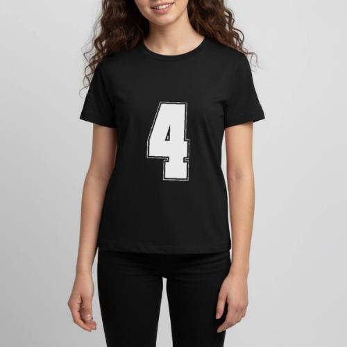 White Number 4 – Varsity Font - Kids' Premium T-Shirt