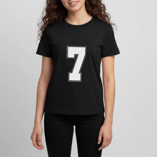 White Number 7 – Varsity Font - Kids' Premium T-Shirt