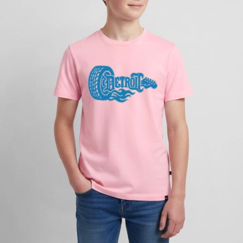 The D® - Detroit Wheel Guitar with Flames Bl Slvr - Kids' Premium T-Shirt