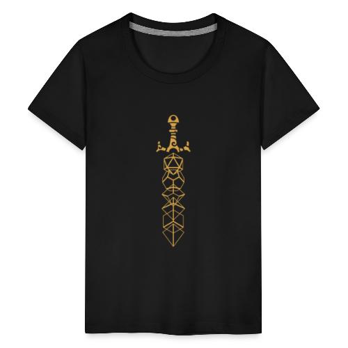 Gold Polyhedral Dice Sword - Kids' Premium T-Shirt