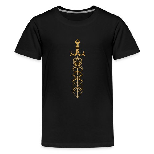 Gold Polyhedral Dice Sword - Kids' Premium T-Shirt