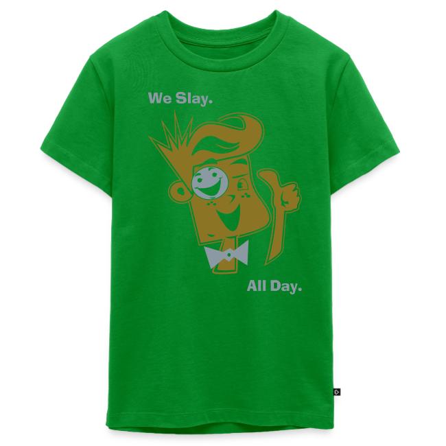 We Slay All Day Shiny Shirt Metallic Silver & Gold