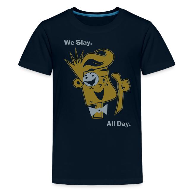 We Slay All Day Shiny Shirt Metallic Silver & Gold