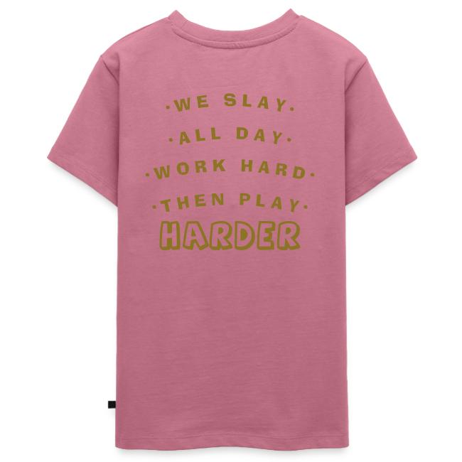 We Slay All Day Shiny Shirt Metallic Silver & Gold