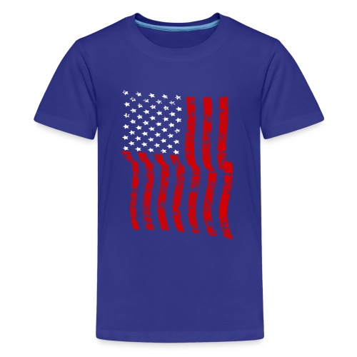 Vintage Waving USA Flag Patriotic T-Shirts Design - Kids' Premium T-Shirt