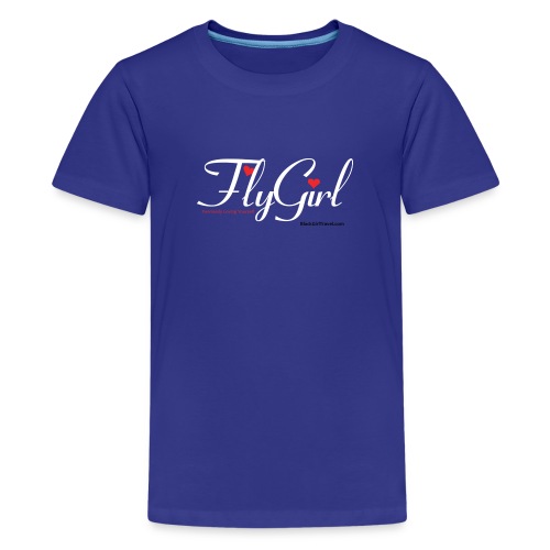 FlyGirlTextWhite W Black png - Kids' Premium T-Shirt