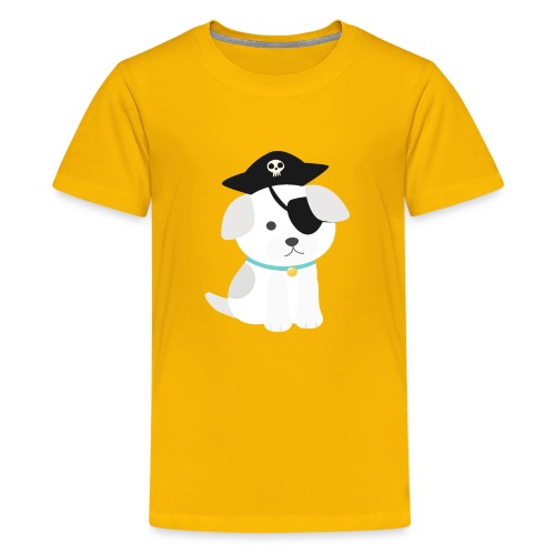 Dog with a pirate eye patch doing Vision Therapy! - Kids' Premium T-Shirt