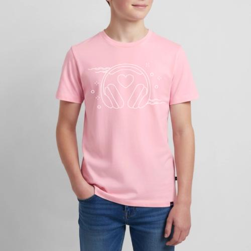 ❤️ + 🎧 (white outline) - Kids' Premium T-Shirt