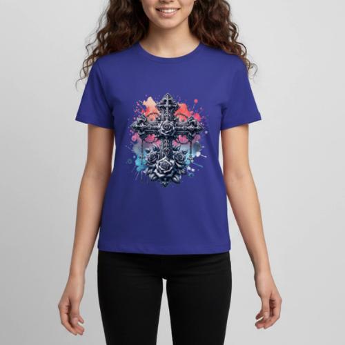 Gothic Collection - Crosses Roses Pastel B/ground - Kids' Premium T-Shirt