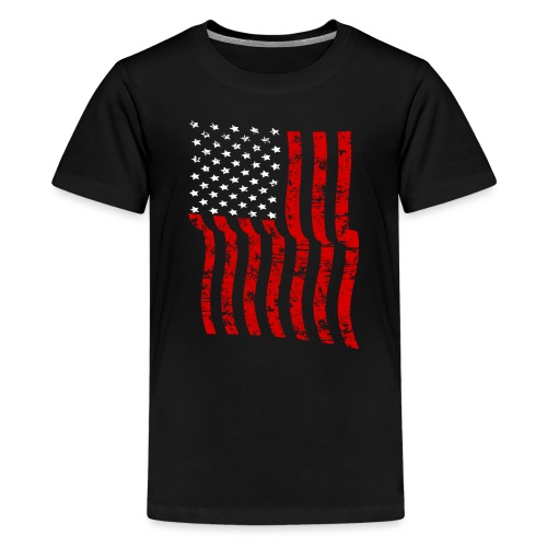 Vintage Waving USA Flag Patriotic T-Shirts Design - Kids' Premium T-Shirt
