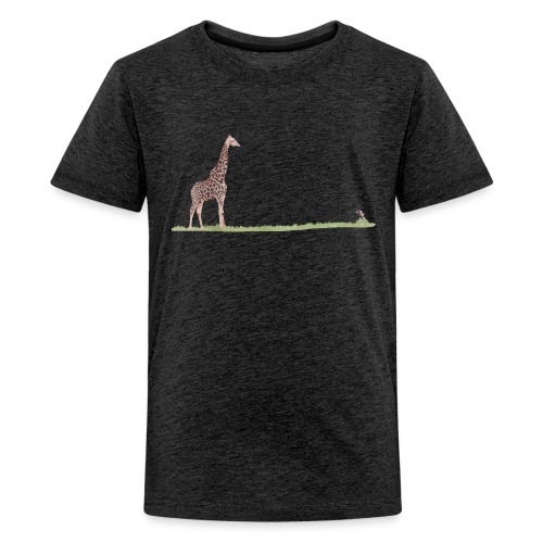 Big Giraffe, Tiny Photographer - Kids' Premium T-Shirt