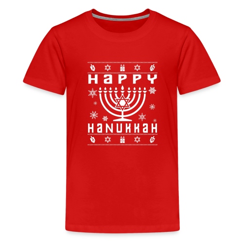 Happy Hanukkah Ugly Holiday - Kids' Premium T-Shirt