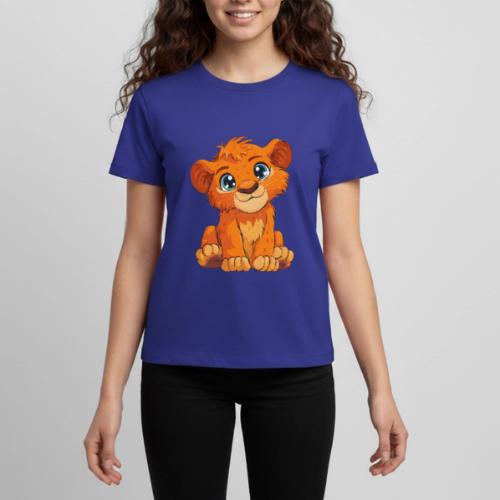 Sweet Cartoon Lion Cub with Big Innocent Eyes - Kids' Premium T-Shirt
