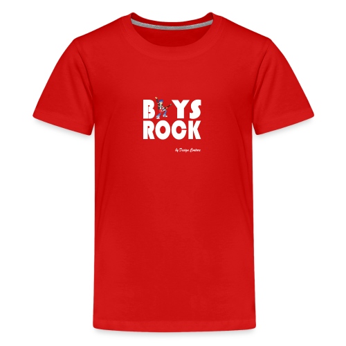 BOYS ROCK WHITE - Kids' Premium T-Shirt