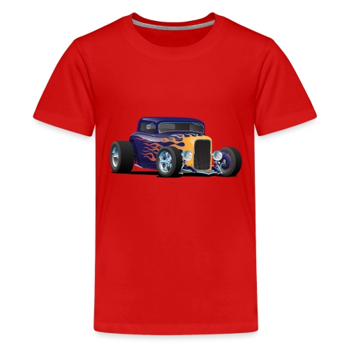 Vintage Hot Rod Car with Classic Flames - Kids' Premium T-Shirt