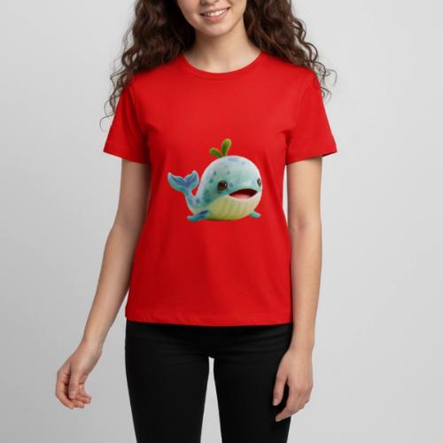Playful Green-Blue Baby Whale - Kids' Premium T-Shirt