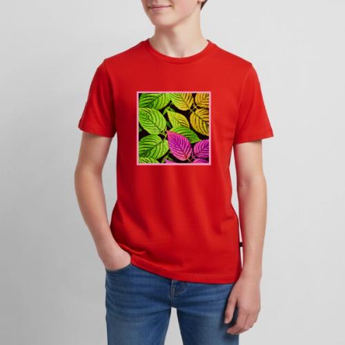Stunning Neon Leaves Pattern - Kids' Premium T-Shirt