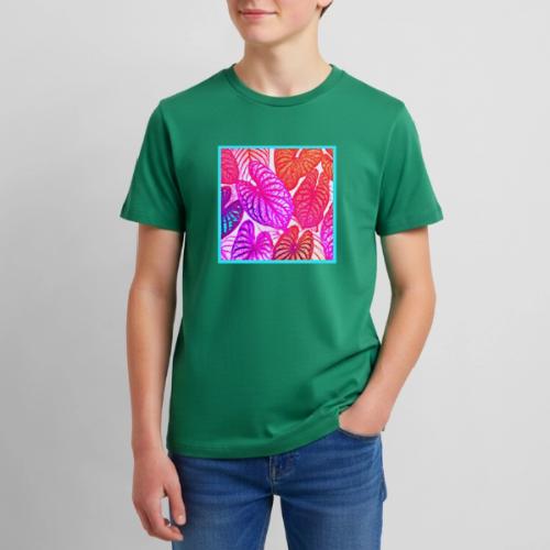 Color Burst Leaves Neon Elegance - Kids' Premium T-Shirt