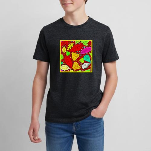 Rainbow Leaves Vibrant Pattern - Kids' Premium T-Shirt