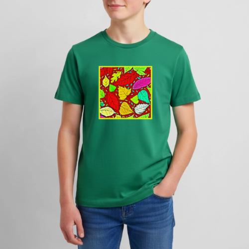 Rainbow Leaves Vibrant Pattern - Kids' Premium T-Shirt