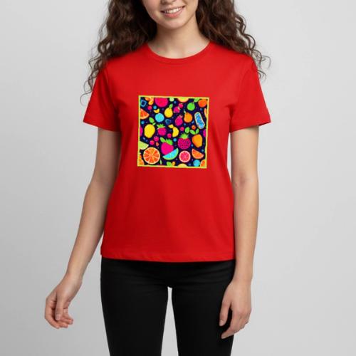 Glowing Fruit Mosaic Design - Kids' Premium T-Shirt