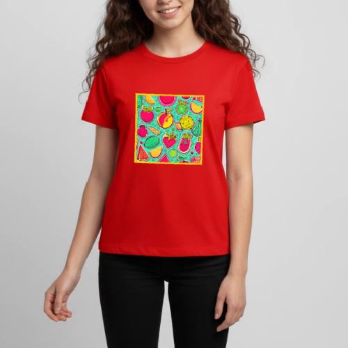 Vibrant Neon Fruits Orchard Art - Kids' Premium T-Shirt