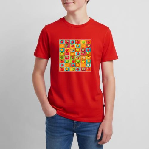 Colorful Comic Patterns: Fruit-Filled Squares - Kids' Premium T-Shirt
