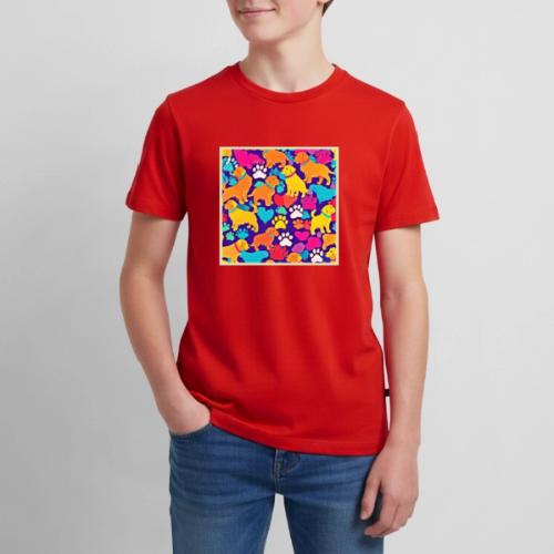 Colorful Dog Paws - Kids' Premium T-Shirt
