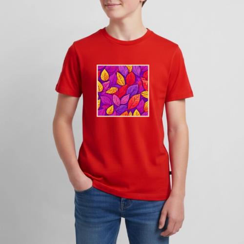 Colorful Cartoon Foliage: Purple & Yellow - Kids' Premium T-Shirt