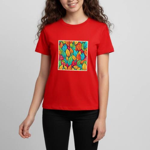 Vibrant Cartoon Leaves Art - Kids' Premium T-Shirt