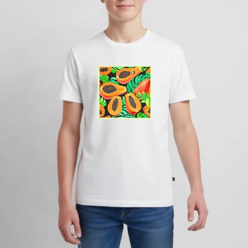 Papaya and Leaves Fresh Pattern - Kids' Premium T-Shirt