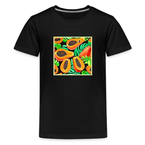 Papaya and Leaves Fresh Pattern - Kids' Premium T-Shirt