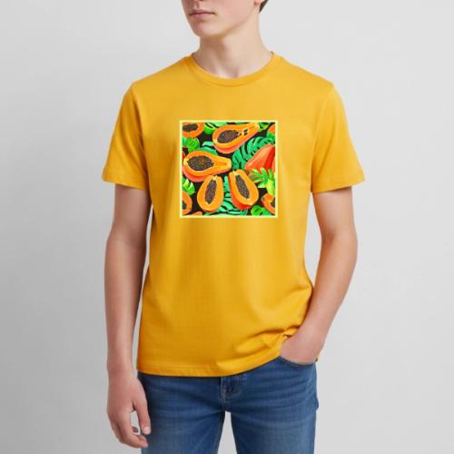Papaya and Leaves Fresh Pattern - Kids' Premium T-Shirt