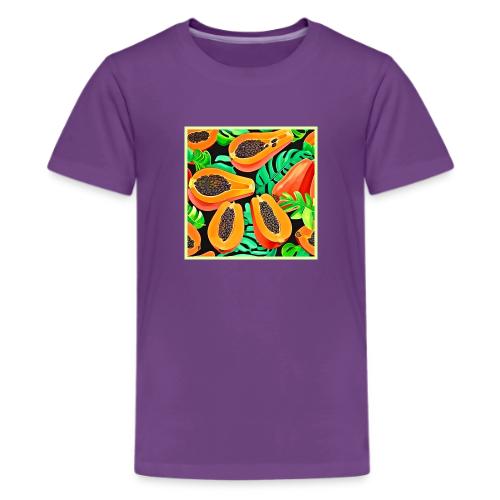 Papaya and Leaves Fresh Pattern - Kids' Premium T-Shirt